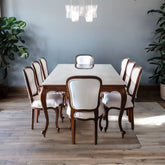 Trueliving  White Luxurious Dinning Table H 30 x W 45 x D 35; Chair : H 34 x W 18 x D 18